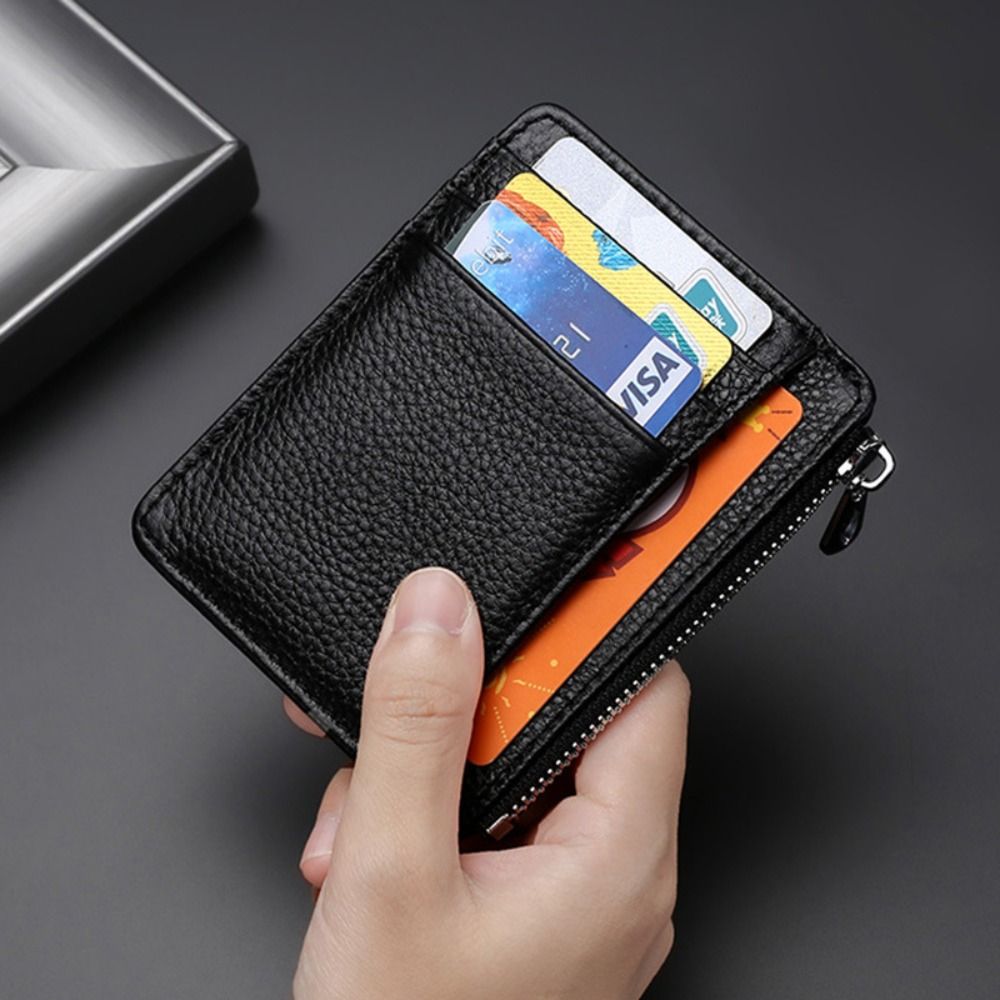 Slim Card Slot Case - ของแท้หนัง ID ผู้ถือบัตร Candy สี Bank