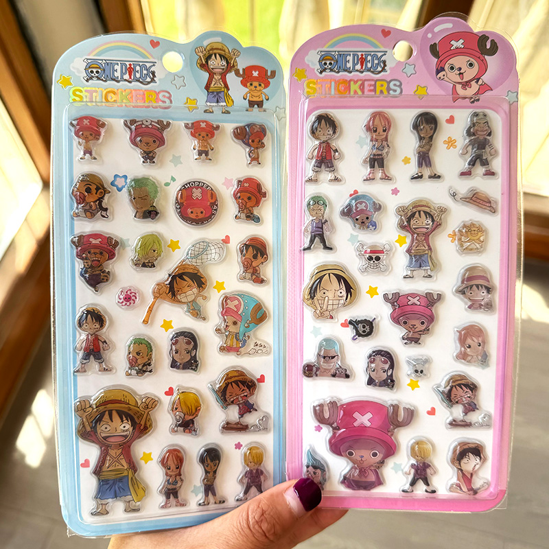 Phone Cases Japanese - สติกเกอร์วันพีซลายการ์ตูนลูฟี่แบบนูน 3 มิติ สไตล์ญี่ปุ่นน่ารัก ของขวัญรางวัลสำหรับนักเรียน ตกแต่งเคสมือถือ