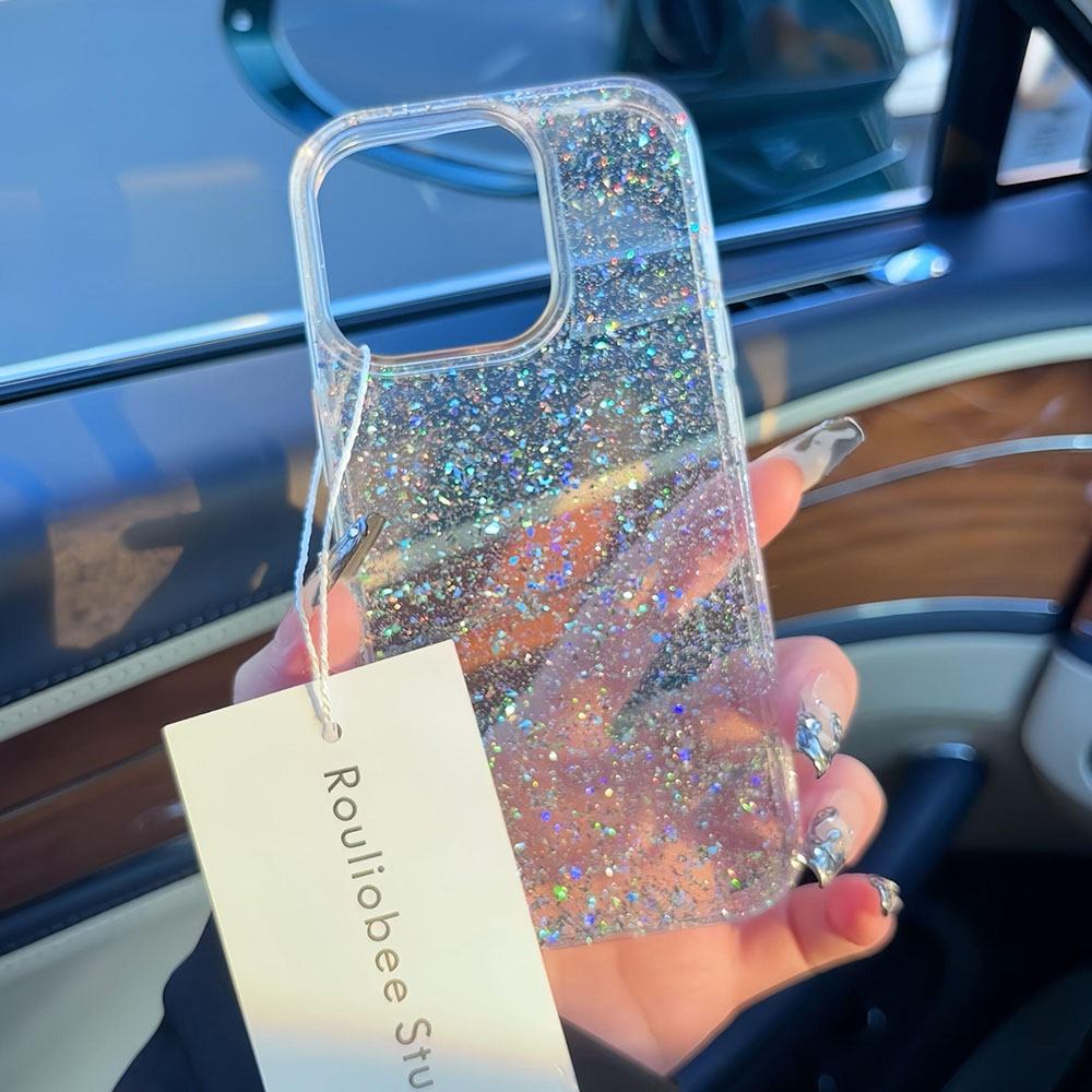Phone Cases Pinterest - เคสโทรศัพท์แบบใสประกายวิบวับ สำหรับ iPhone 17 16 15
