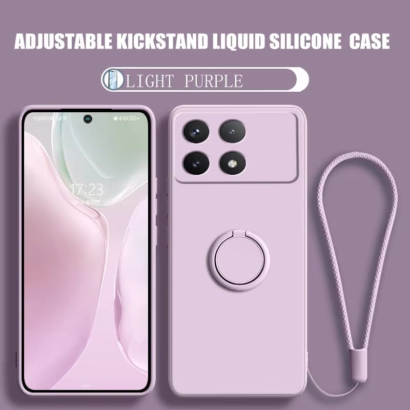 Phone Cases With Stand - เคสโทรศัพท์แบบแม่เหล็กซิลิโคนเหลวสุดหรู สำหรับ XiaoMi Redmi 12C A5