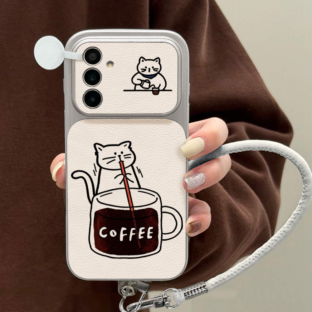 Phone Cases Cute - เคสโทรศัพท์ลายแมวน่ารักสีน้ำตาลสำหรับ Samsung S26 S25 S24 S23