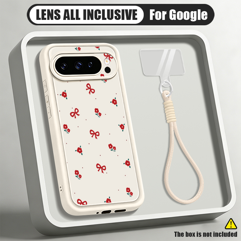Phone Cases Google Pixel 9A - เคสซิลิโคนนุ่มพร้อมสายคล้องสำหรับ Google Pixel 10 9 Pro