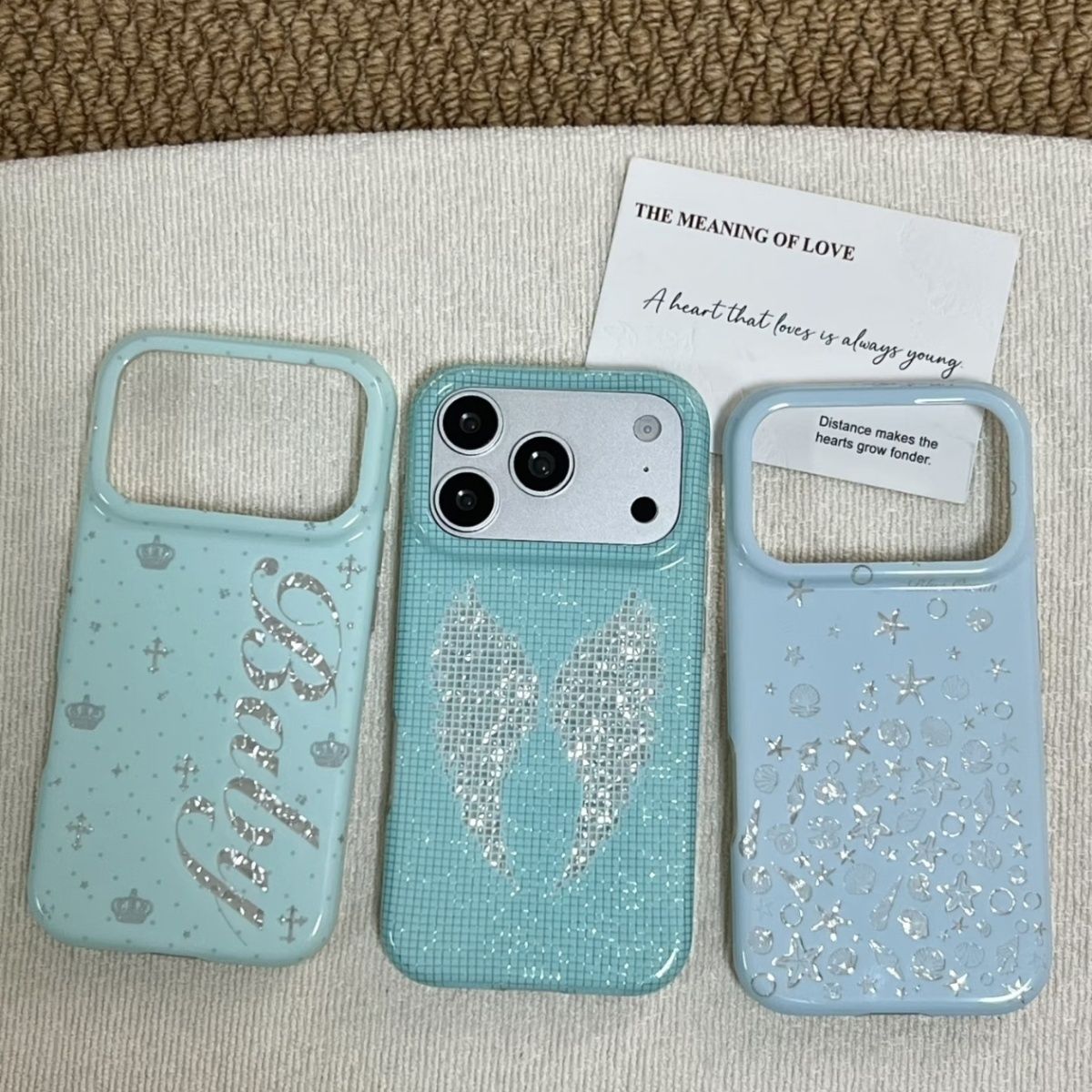 Phone Cases Y2K - เคสโทรศัพท์ลายปีกนางฟ้าสีเขียวมิ้นต์สไตล์เกาหลี สำหรับ iPhone 18 17A 16