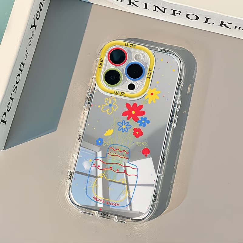Phone Cases Mous - เคสโทรศัพท์ลายดอกเดซี่ฤดูร้อน ดีไซน์แจกัน กระจกเงา สำหรับ iPhone 17