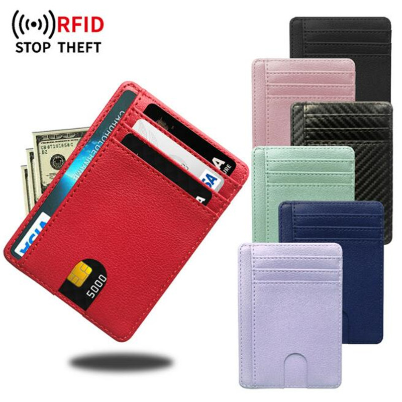 Slim Card Slot Case - 8 Slot Slim RFID Blocking กระเป๋าสตางค์หนังบัตรเครดิตผู้ถือกระเป๋าสตางค์เงินกรณี