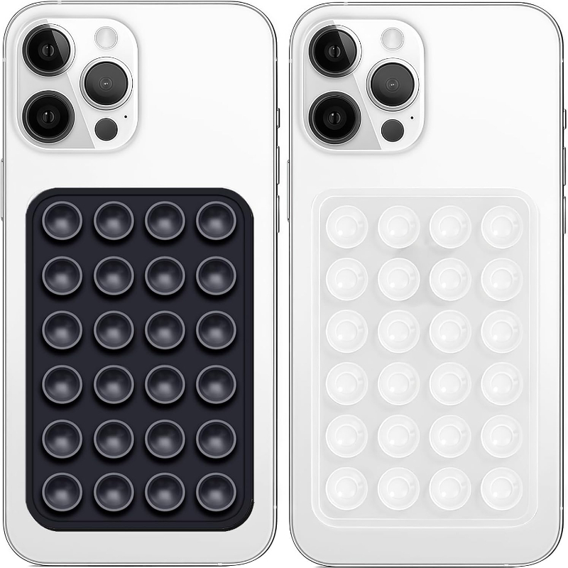 Phone Cases With Stand - แผ่นยึดโทรศัพท์ซิลิโคนแบบดูดติดผนังอเนกประสงค์ ฐานยึดแบบสี่เหลี่ยม กันลื่น ติดด้านเดียว แบบแปะหลังโทรศัพท์