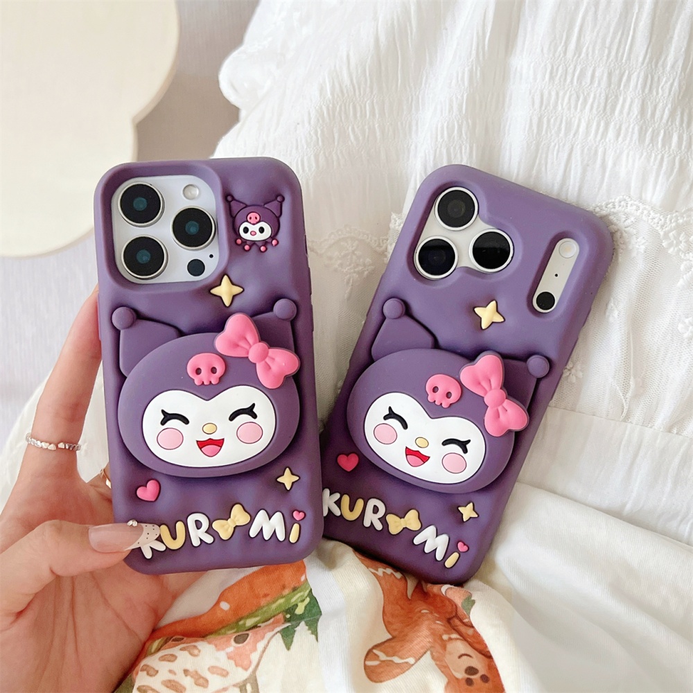 Phone Cases With Stand - เคสโทรศัพท์ลายการ์ตูนซานริโอ้ คุโรมิ 3 มิติ น่ารัก สำหรับ