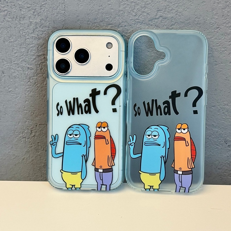 Phone Cases Ugly - เคสโทรศัพท์ลายปลาตลกน่ารักน่าเกลียด สีฟ้าใสแบบด้าน สำหรับ iPhone 17 Pro