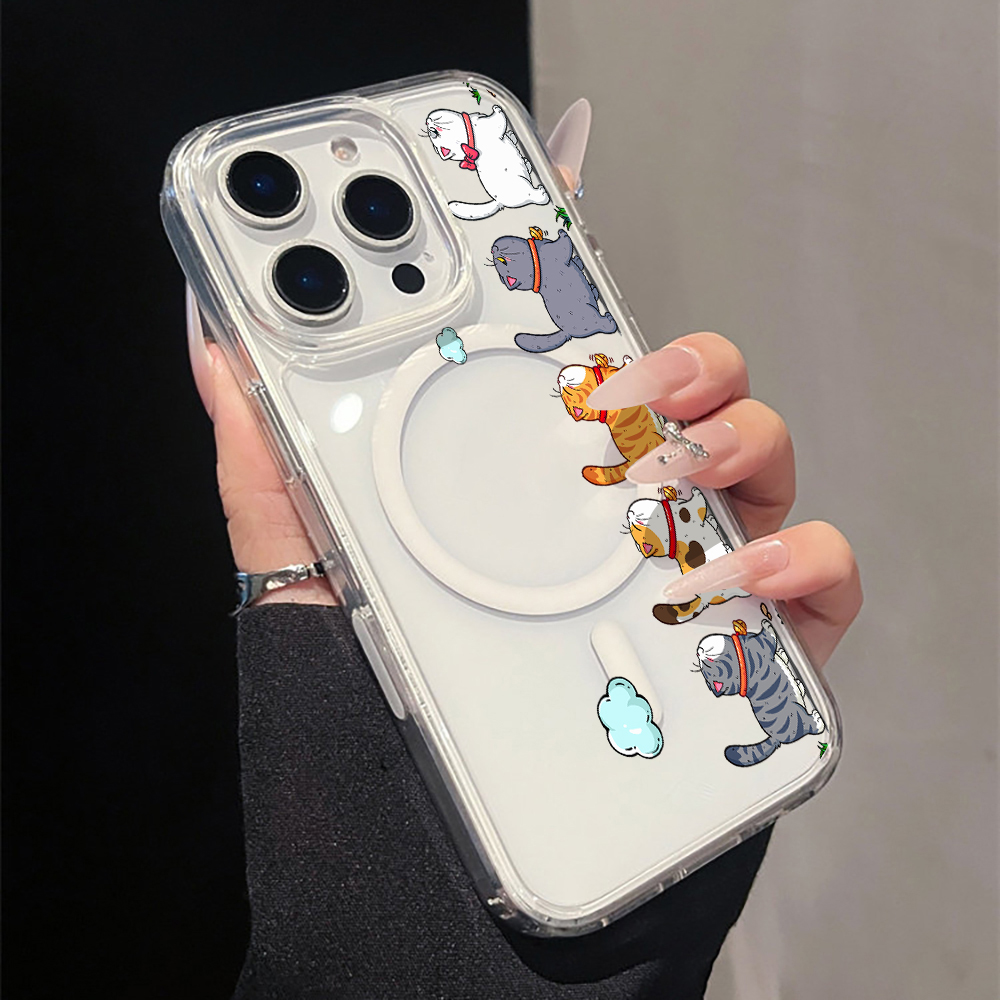 Phone Cases Cute - เคสโทรศัพท์ใสลายการ์ตูนแมวน่ารักสำหรับ iPhone 17 11 12 13