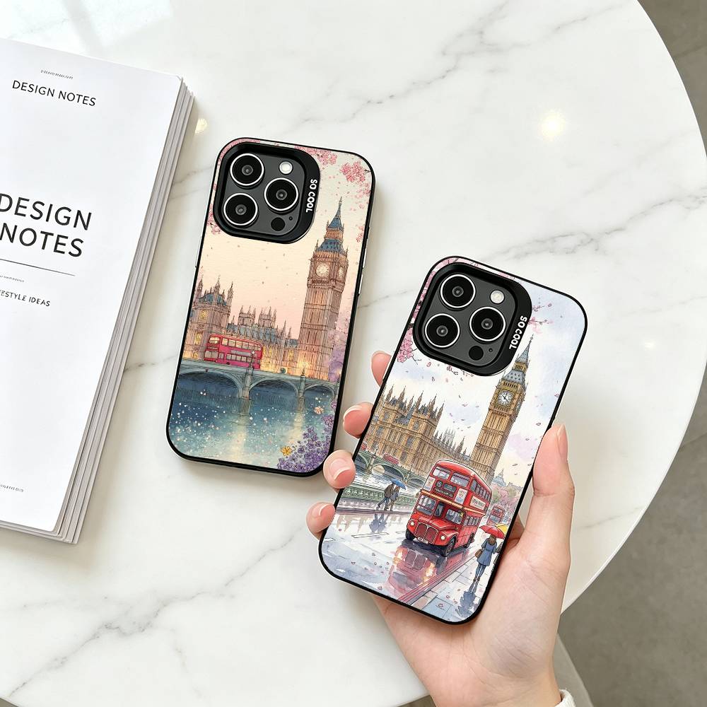 Phone Cases London - เคสโทรศัพท์ลายสีน้ำลอนดอน สำหรับ iPhone 17,16,15,14,13,12,11 Plus,Pro Max,XS,