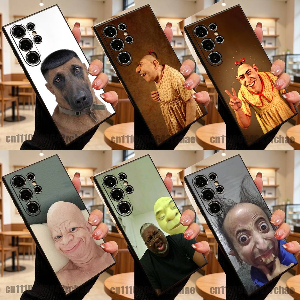 Phone Cases Ugly - เคสโทรศัพท์ตลกสำหรับคนขี้เกียจ รุ่น Samsung S22,S24,S20,S25,S23,S30,S26,Ultra,Plus,5G,Fe,Lite สีดำ