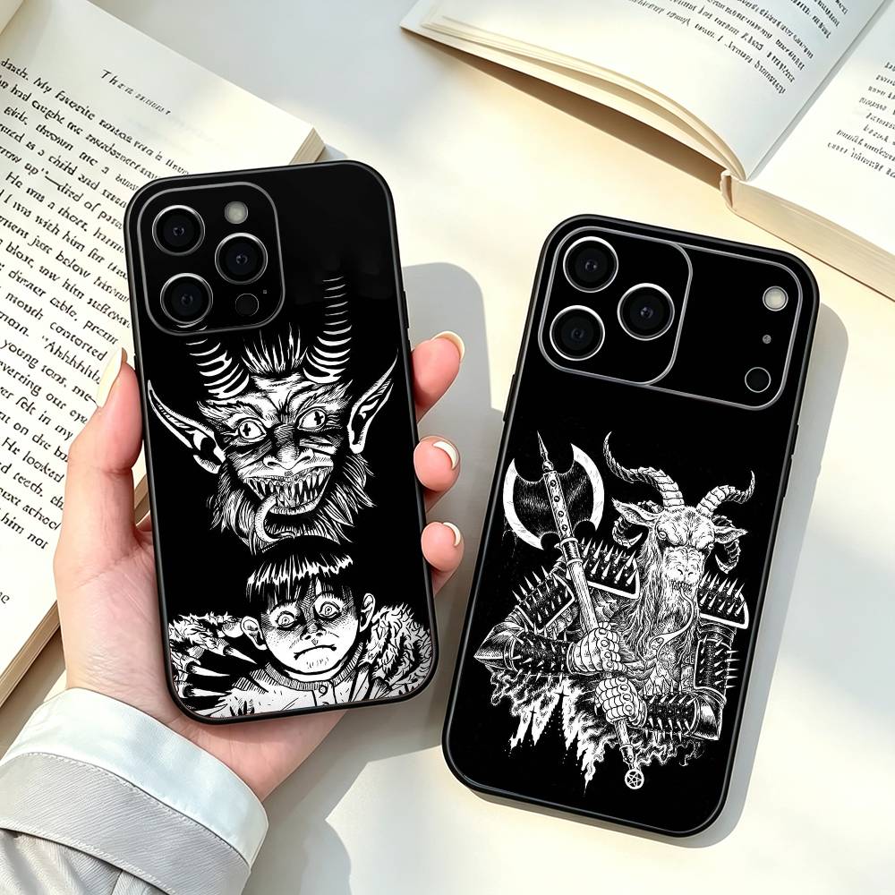 Phone Cases Ugly - เคสโทรศัพท์ซิลิโคนสีดำลาย K-krampus ดีไซน์แปลกใหม่ สำหรับ iPhone 17