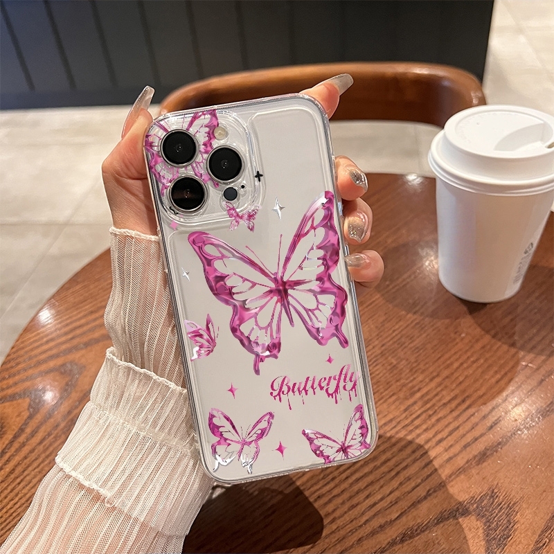 Phone Cases Y2K - เคสโทรศัพท์ลายผีเสื้อกลิตเตอร์ Y2K สำหรับ iPhone 17 Air