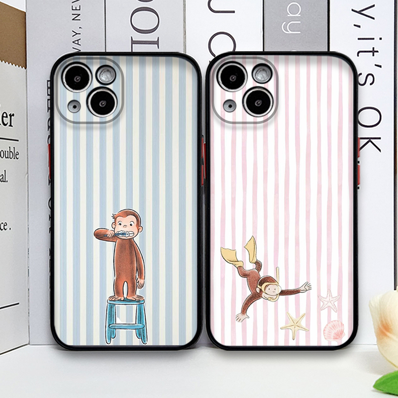 Phone Cases For Iphone 11 - เคสโทรศัพท์ลายการ์ตูนลิงลายทางถือแมว สำหรับ iPhone 17 Pro Max