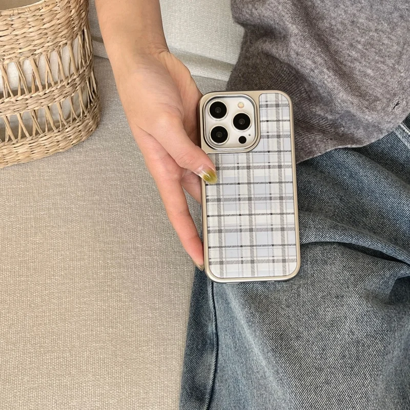 เคสโทรศัพท์ลายสก็อตสีน้ำเงินสไ - Phone Cases Y2K บทวิจารณ์และราคา