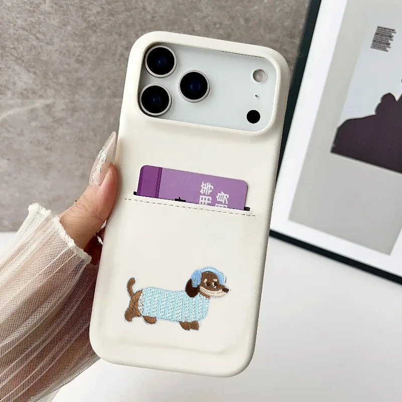 เคสหนัง PU ลายสุนัขน่ารัก สำหร - Slim Card Slot Case บทวิจารณ์และราคา