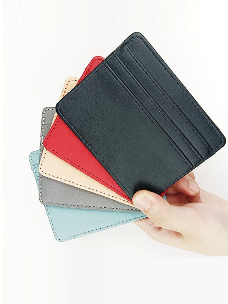 1Pc Pu หนัง ID ผู้ถือบัตร Cand - Slim Card Slot Case บทวิจารณ์และราคา