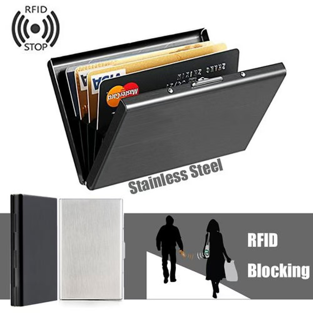กระเป๋าใส่บัตร RFID สแตนเลสแบบ - Slim Card Slot Case บทวิจารณ์และราคา