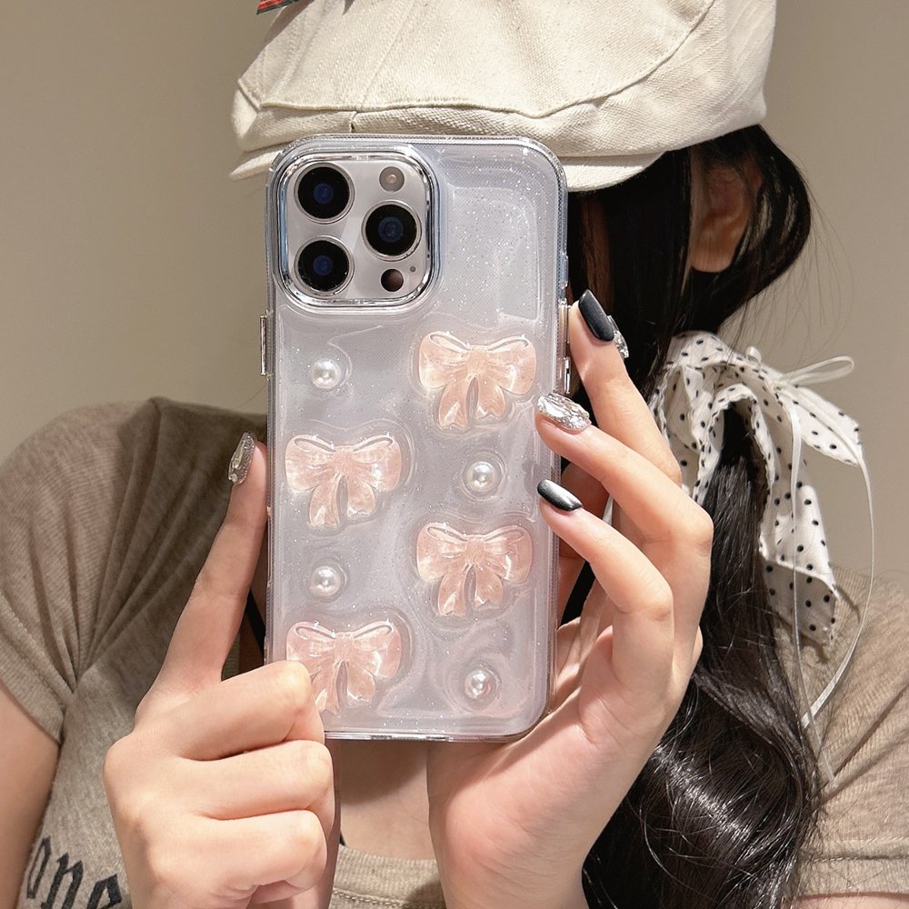 เกาหลีน่ารัก3DสีชมพูBowknot Pe - Phone Cases Pinterest บทวิจารณ์และราคา