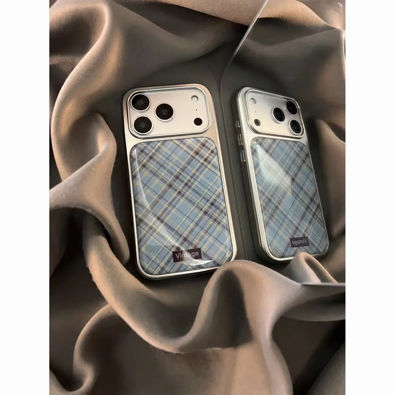 เคสโทรศัพท์ลายตารางสีน้ำเงินน้ - Phone Cases Y2K บทวิจารณ์และราคา