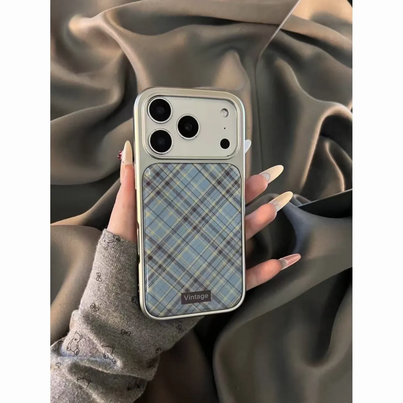เคสโทรศัพท์ลายตารางสีน้ำเงินน้ - Phone Cases Y2K บทวิจารณ์และราคา