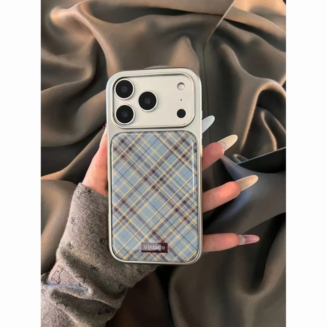 เคสโทรศัพท์ลายตารางสีน้ำเงินน้ - Phone Cases Y2K บทวิจารณ์และราคา