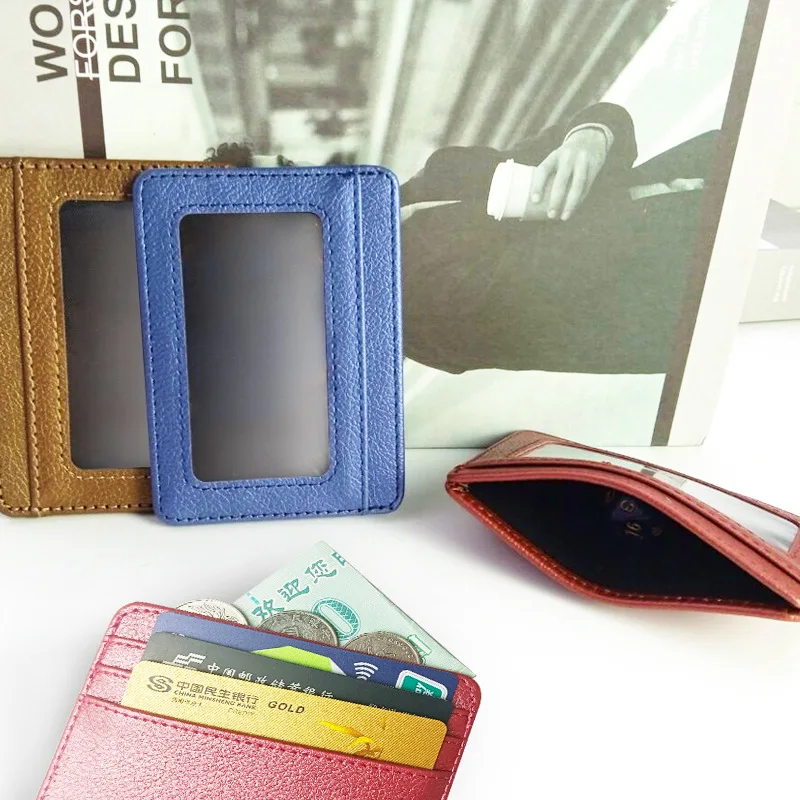 ใหม่บาง PU หนังกระเป๋าสตางค์มิ - Slim Card Slot Case บทวิจารณ์และราคา