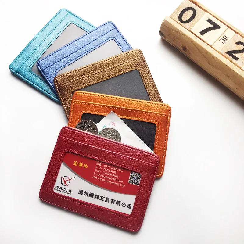 ใหม่บาง PU หนังกระเป๋าสตางค์มิ - Slim Card Slot Case บทวิจารณ์และราคา