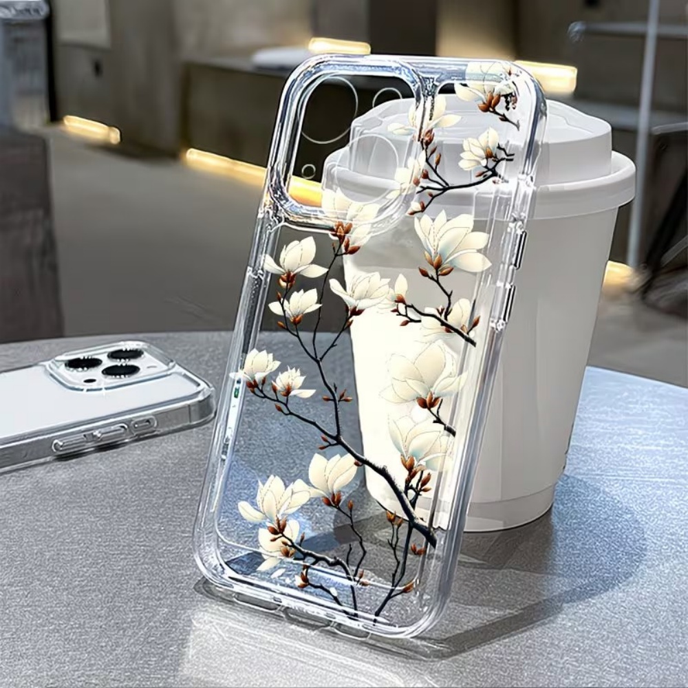 เคสโทรศัพท์ใส TPU ลายดอกแมกโนเ - Phone Cases Trending บทวิจารณ์และราคา