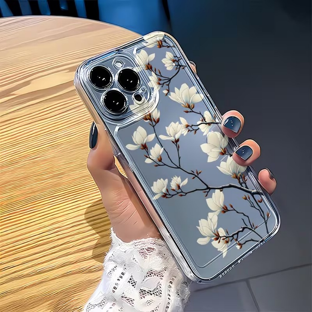 เคสโทรศัพท์ใส TPU ลายดอกแมกโนเ - Phone Cases Trending บทวิจารณ์และราคา